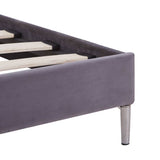 NNEVL Bed Frame Grey Fabric Queen Size