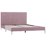 NNEVL Bed Frame Pink Fabric Double Size