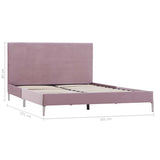 NNEVL Bed Frame Pink Fabric Double Size