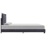 NNEVL Bed Frame Dark Grey Fabric Double Size