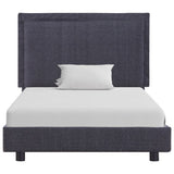 NNEVL Bed Frame Dark Grey Fabric Queen Size