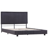 NNEVL Bed Frame Dark Grey Fabric Queen Size