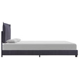 NNEVL Bed Frame Dark Grey Fabric King Size