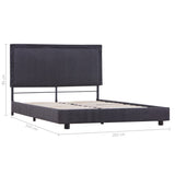 NNEVL Bed Frame Dark Grey Fabric King Size