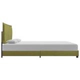NNEVL Bed Frame Green Fabric King Size