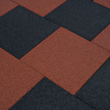 NNEVL Fall Protection Tiles 12 pcs Rubber 50x50x3 cm Red