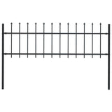 NNEVL Garden Fence with Spear Top Steel 1.7x0.6 m Black