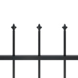 NNEVL Garden Fence with Spear Top Steel 1.7x0.6 m Black