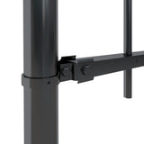 NNEVL Garden Fence with Spear Top Steel 1.7x1 m Black
