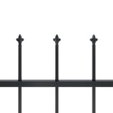 NNEVL Garden Fence with Spear Top Steel 1.7x1.2 m Black