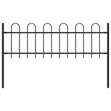 NNEVL Garden Fence with Hoop Top Steel 1.7x0.6 m Black