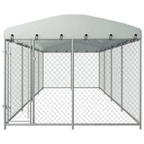 NNEVL Outdoor Dog Kennel with Roof 8x4x2.3 m