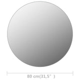NNEVL Frameless Mirror Round 80 cm Glass