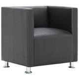 NNEVL Cube Armchair Grey Faux Leather