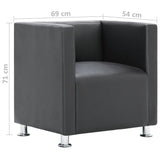 NNEVL Cube Armchair Grey Faux Leather