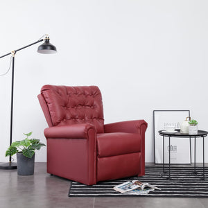 NNEVL Reclining Chair Wine Red Faux Leather