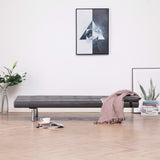 NNEVL Sofa Bed with Two Pillows Grey Faux Leather