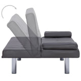 NNEVL Sofa Bed with Two Pillows Grey Faux Leather