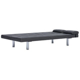 NNEVL Sofa Bed with Two Pillows Grey Faux Leather