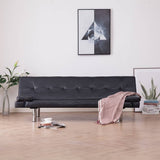 NNEVL Sofa Bed with Two Pillows Brown Faux Leather
