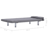 NNEVL Sofa Bed with Two Pillows Light Grey Polyester
