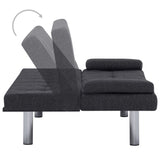 NNEVL Sofa Bed with Two Pillows Dark Grey Polyester