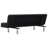 NNEVL Sofa Bed with Two Pillows Dark Grey Polyester