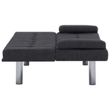 NNEVL Sofa Bed with Two Pillows Dark Grey Polyester