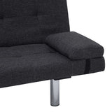 NNEVL Sofa Bed with Two Pillows Dark Grey Polyester