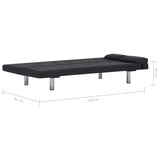 NNEVL Sofa Bed with Two Pillows Dark Grey Polyester