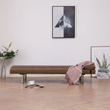 NNEVL Sofa Bed with Two Pillows Brown Polyester
