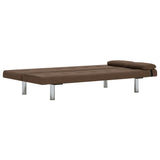 NNEVL Sofa Bed with Two Pillows Brown Polyester