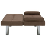 NNEVL Sofa Bed with Two Pillows Brown Polyester