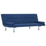 NNEVL Sofa Bed with Two Pillows Blue Polyester