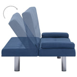 NNEVL Sofa Bed with Two Pillows Blue Polyester