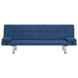 NNEVL Sofa Bed with Two Pillows Blue Polyester