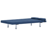 NNEVL Sofa Bed with Two Pillows Blue Polyester