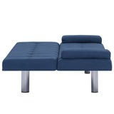 NNEVL Sofa Bed with Two Pillows Blue Polyester