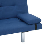 NNEVL Sofa Bed with Two Pillows Blue Polyester