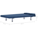 NNEVL Sofa Bed with Two Pillows Blue Polyester