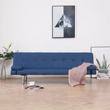 NNEVL Sofa Bed with Two Pillows Blue Polyester
