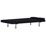 NNEVL Sofa Bed with Two Pillows Black Polyester