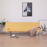 NNEVL Sofa Bed with Two Pillows Yellow Polyester