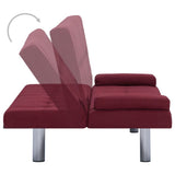 NNEVL Sofa Bed with Two Pillows Wine Red Polyester