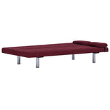 NNEVL Sofa Bed with Two Pillows Wine Red Polyester