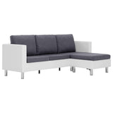 NNEVL 3-Seater Sofa with Cushions White Faux Leather
