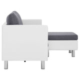 NNEVL 3-Seater Sofa with Cushions White Faux Leather