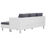 NNEVL 3-Seater Sofa with Cushions White Faux Leather