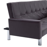 NNEVL Sofa Bed with Armrest Brown Faux Leather