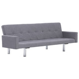 NNEVL Sofa Bed with Armrest Light Grey Polyester